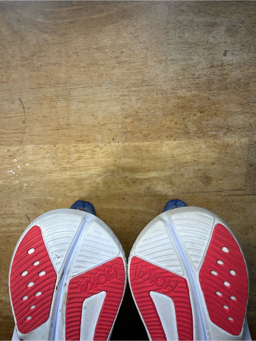 Hoka One One Mach 6 Womens Size 7.5 Running Shoes Sneakers Red White Blue - Picture 9 of 12